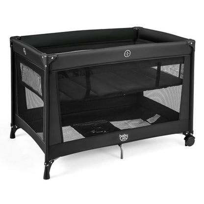 Portable Baby Playard Folding Travel Crib with Soft Mattress
