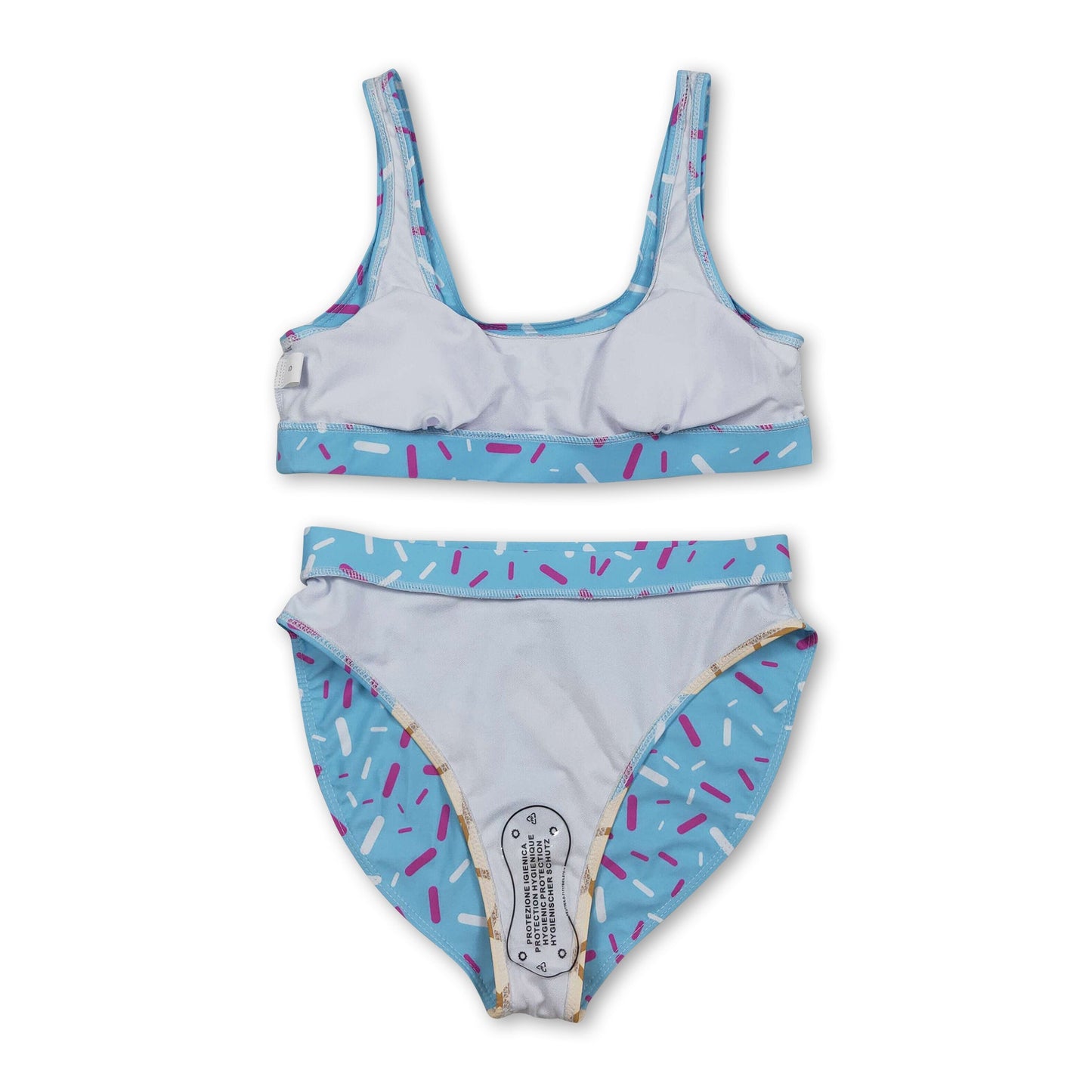 Light blue ice cream sprinkle women summer swimsuit