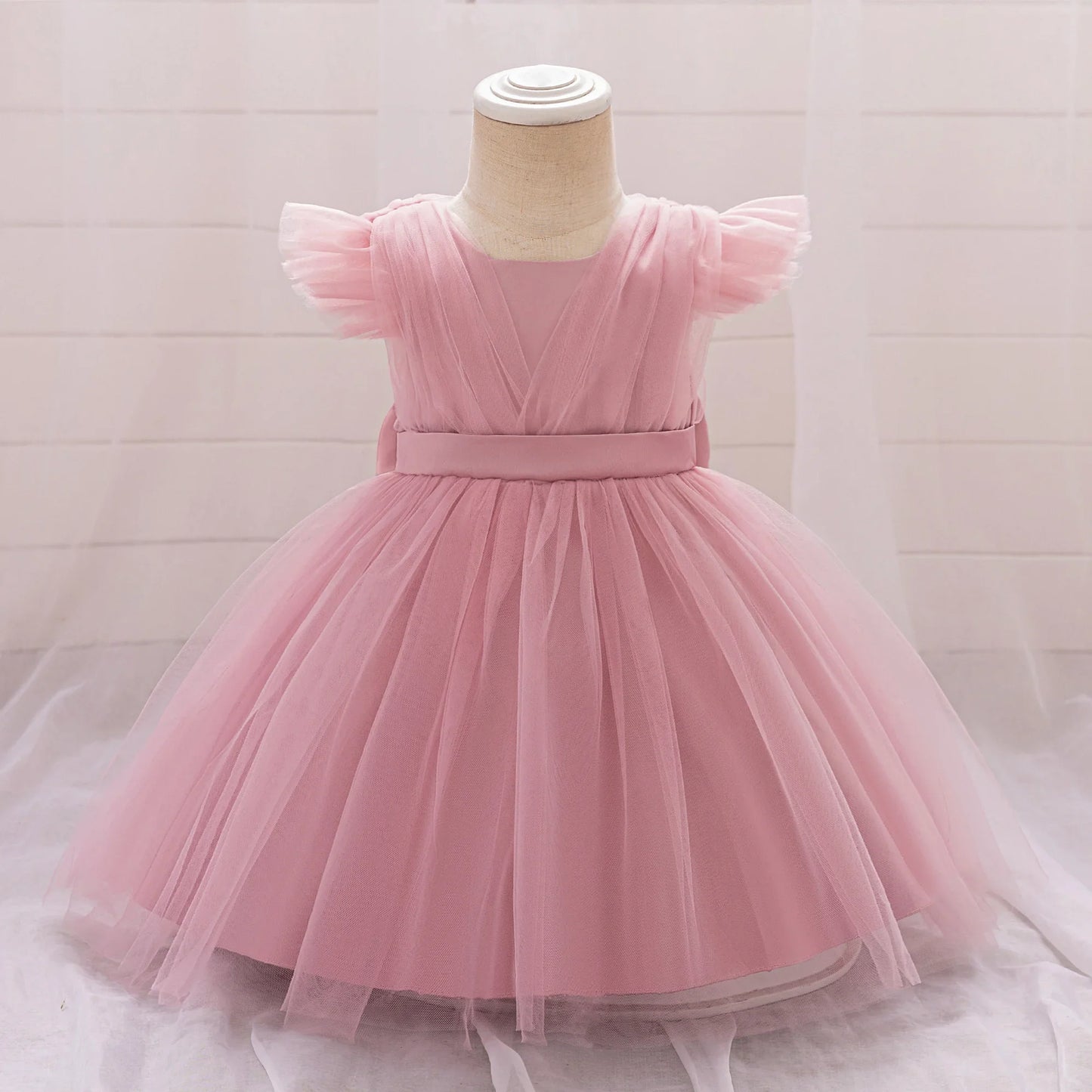 Toddler Girls Princess Party Dress – Bow & Fly Sleeve