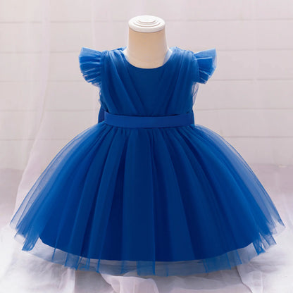 Toddler Girls Princess Party Dress – Bow & Fly Sleeve