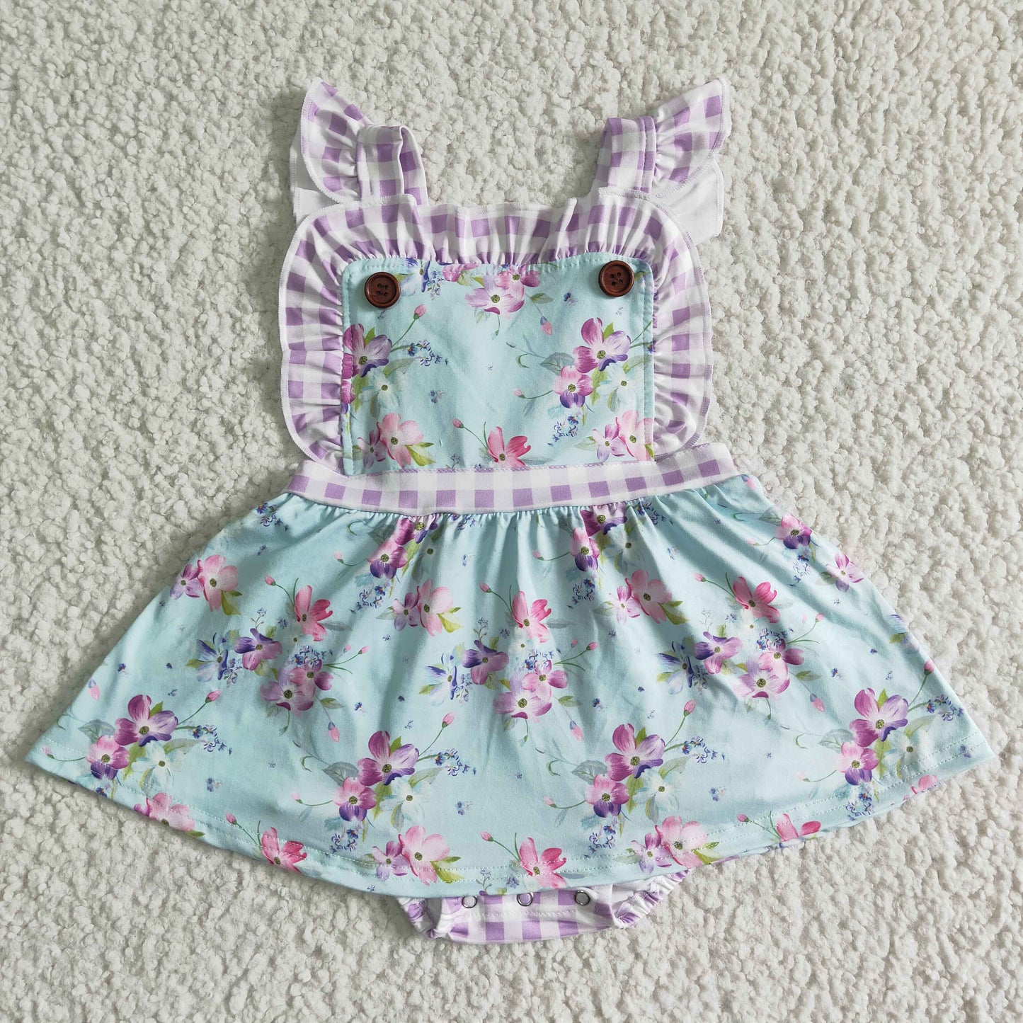 Floral backless skirt baby summer romper