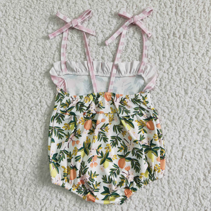 Peach sleeveless baby summer romper