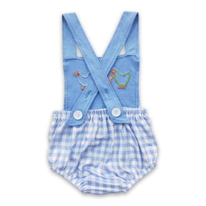 Chicken checked bummies baby boy romper