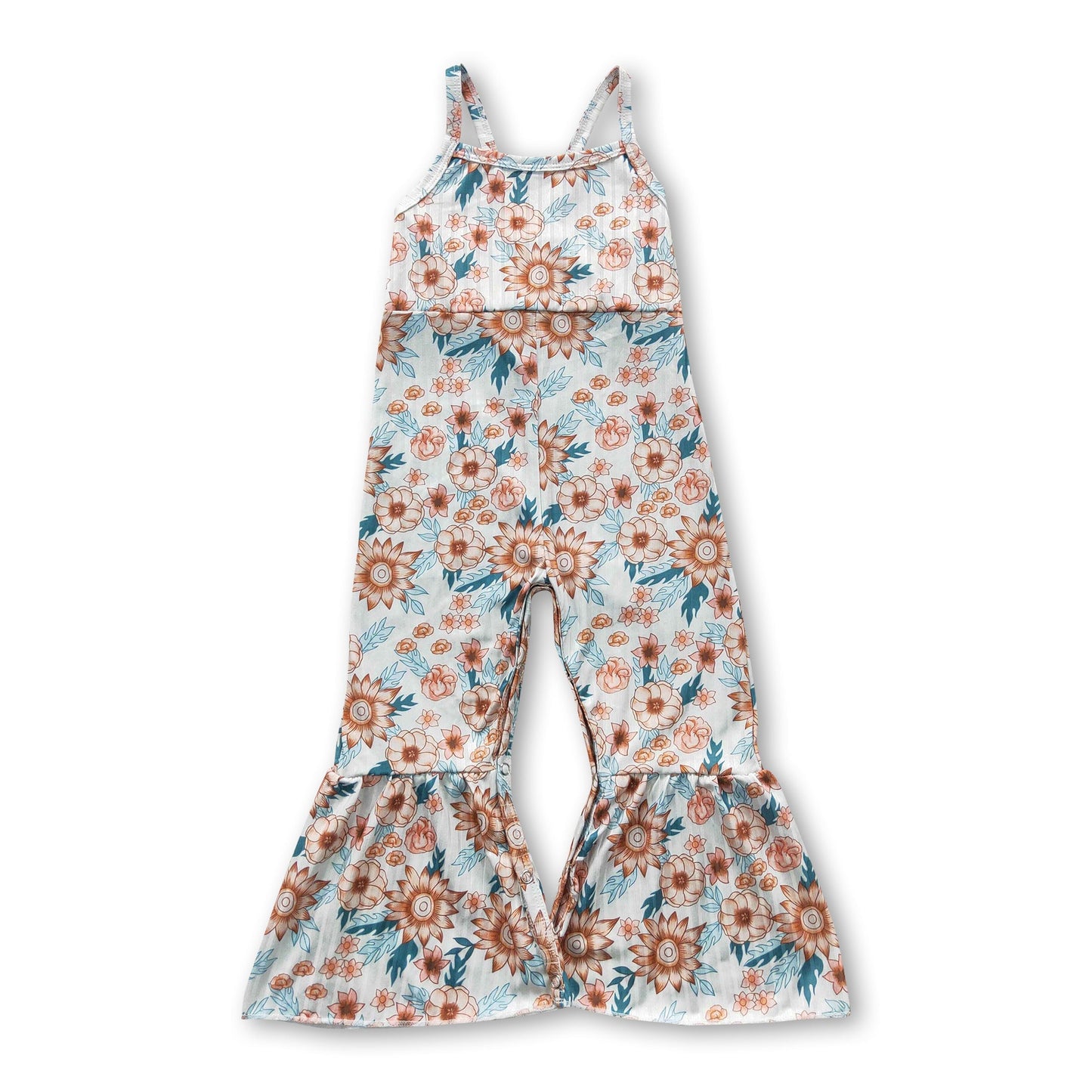 Floral sleeveless baby girls jumpsuit