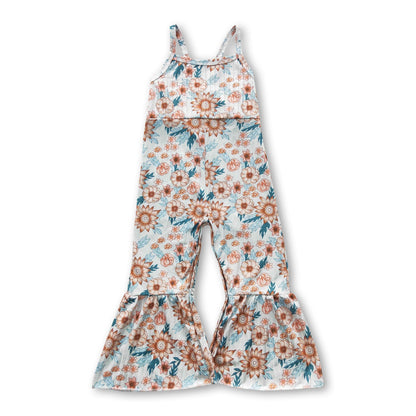 Floral sleeveless baby girls jumpsuit