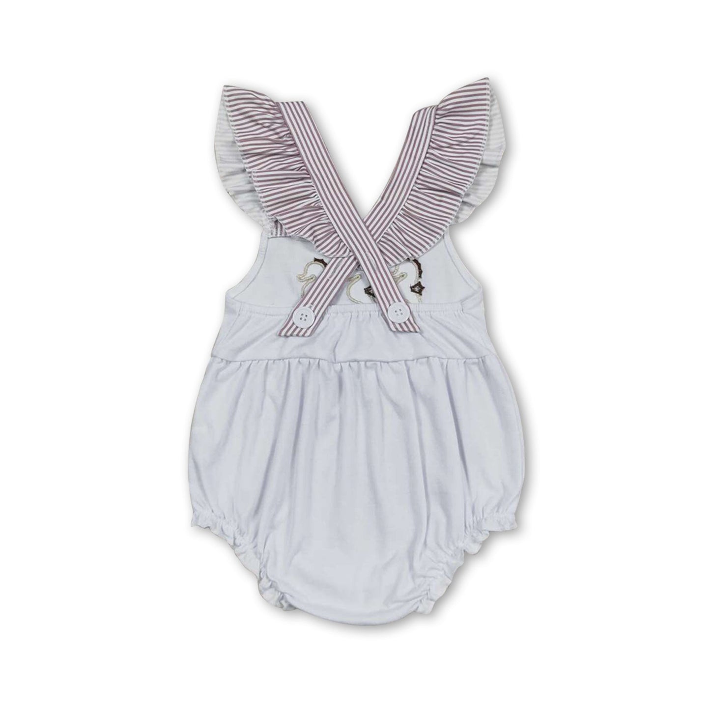 Flutter sleeves seahorse baby girls summer romper