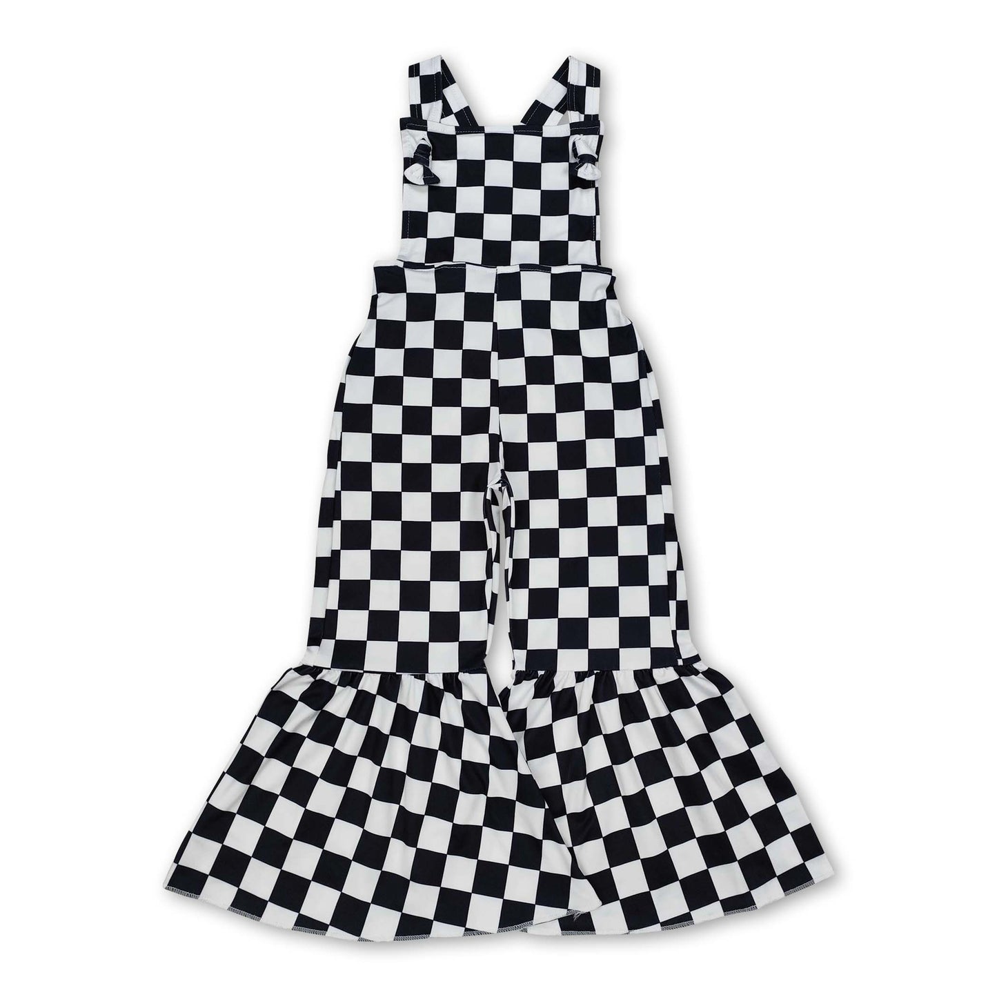 Black straps kids girls bell bottoms jumpsuit