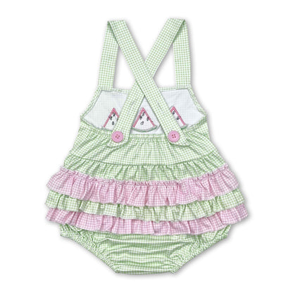 Flutter sleeves watermelon baby girls summer romper