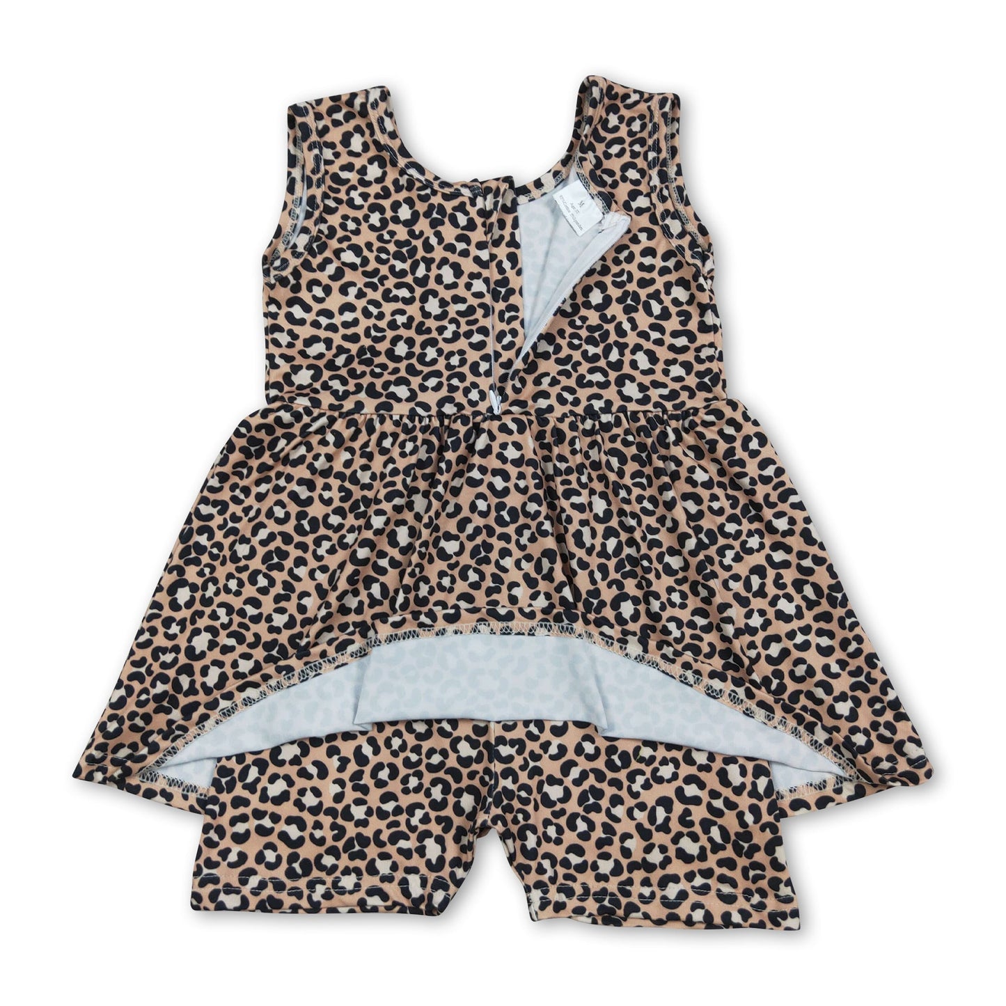 Sleeveless leopard kids girls summer one piece jumpsuit