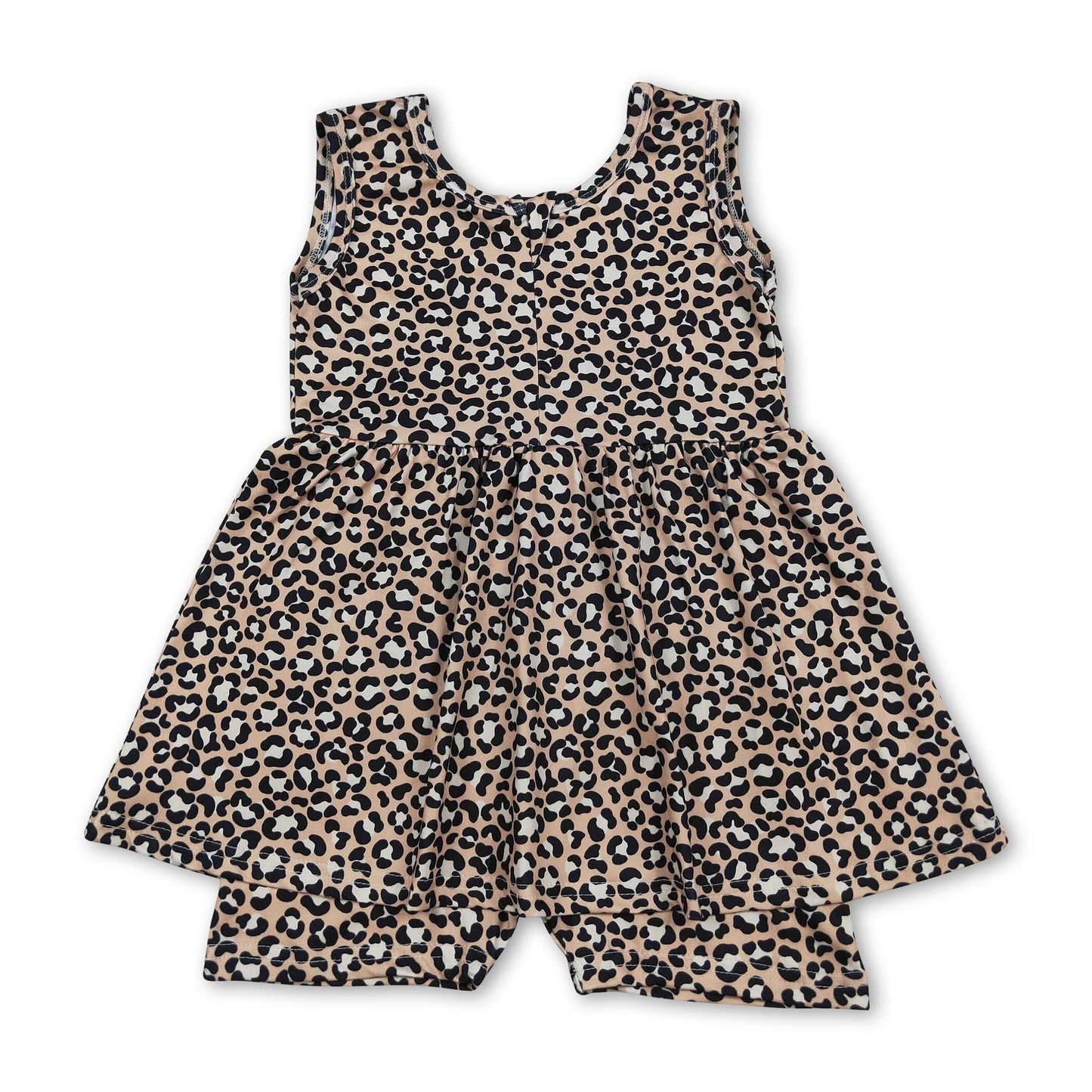 Sleeveless leopard kids girls summer one piece jumpsuit