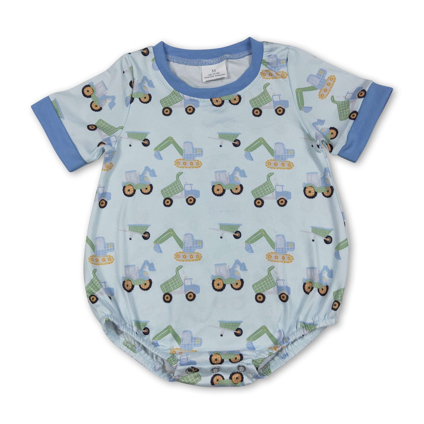 Short sleeves constructions baby boy summer romper