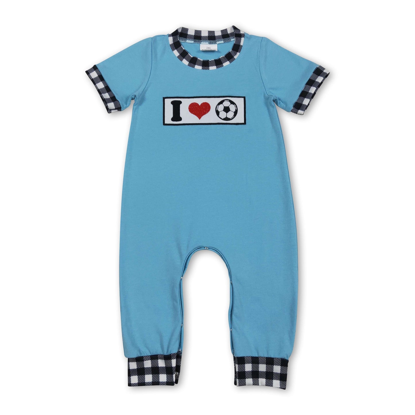 Short sleeves I love soccer baby boy romper