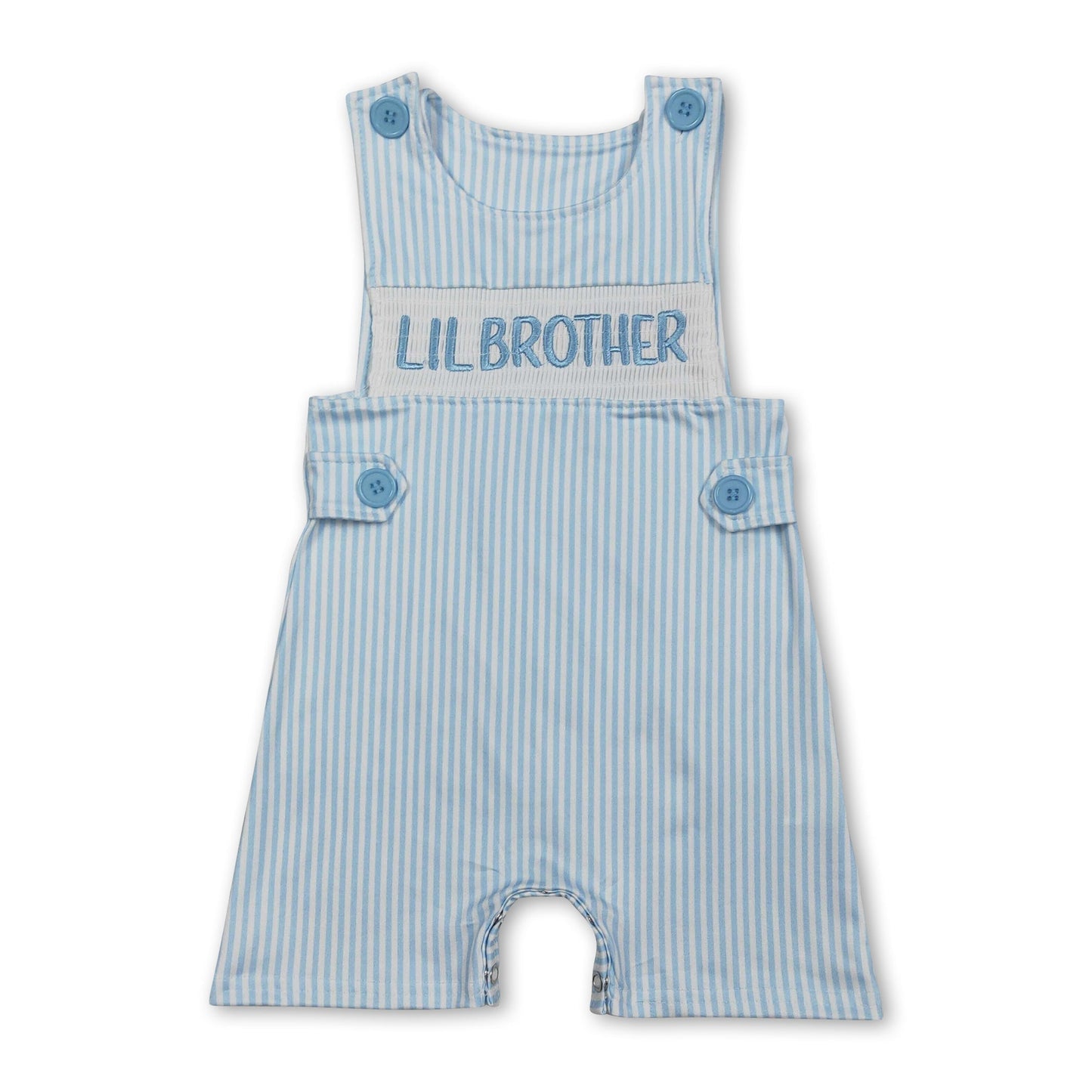 Sleeveless stripe lil brother baby boy romper