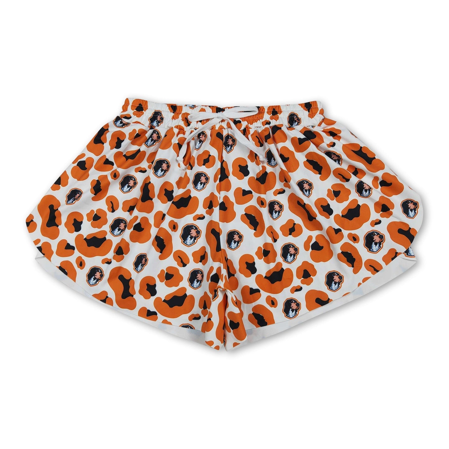 Leopard yellow dog adult women team active shorts