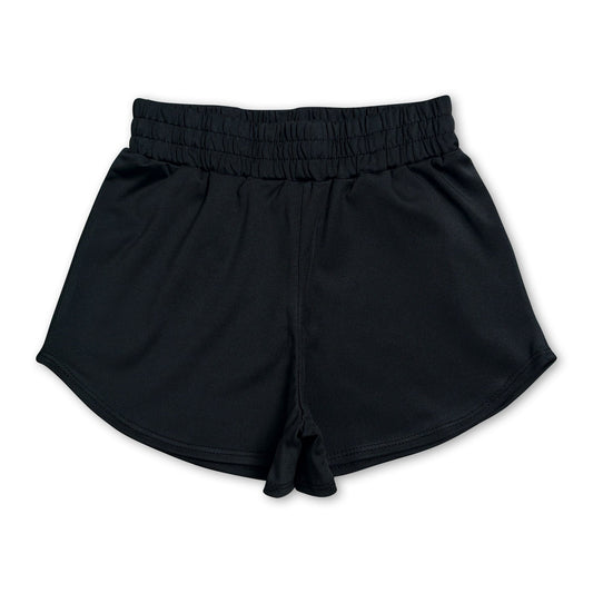 Black kids girls summer yoga active shorts
