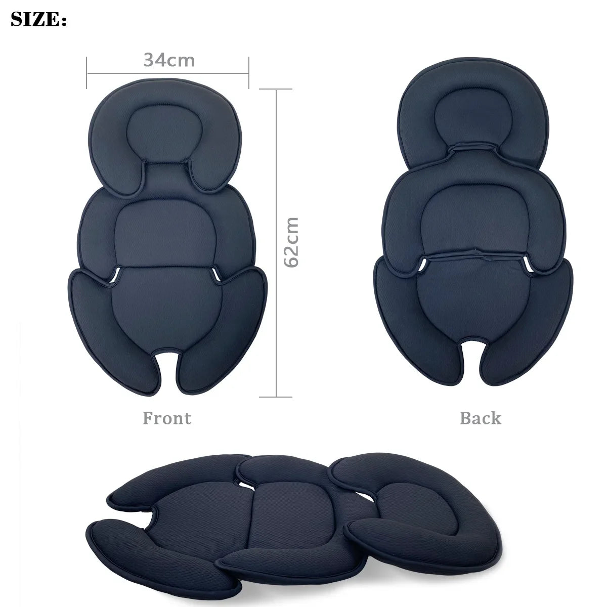 Universal Baby Stroller Seat Cushion & Head Support Pillow
