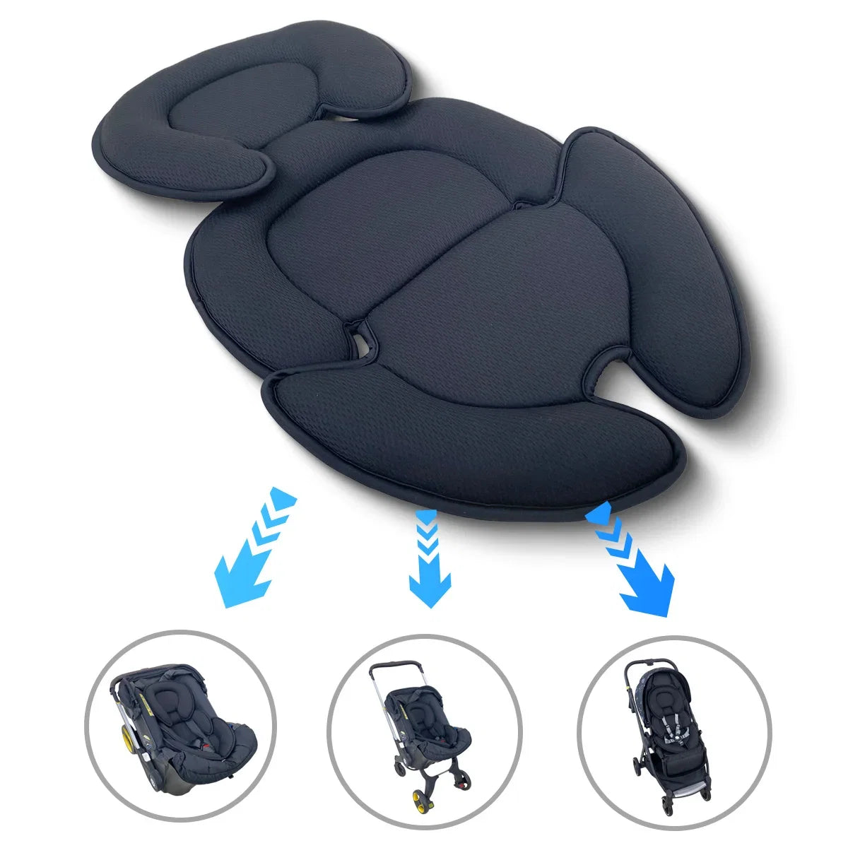 Universal Baby Stroller Seat Cushion & Head Support Pillow