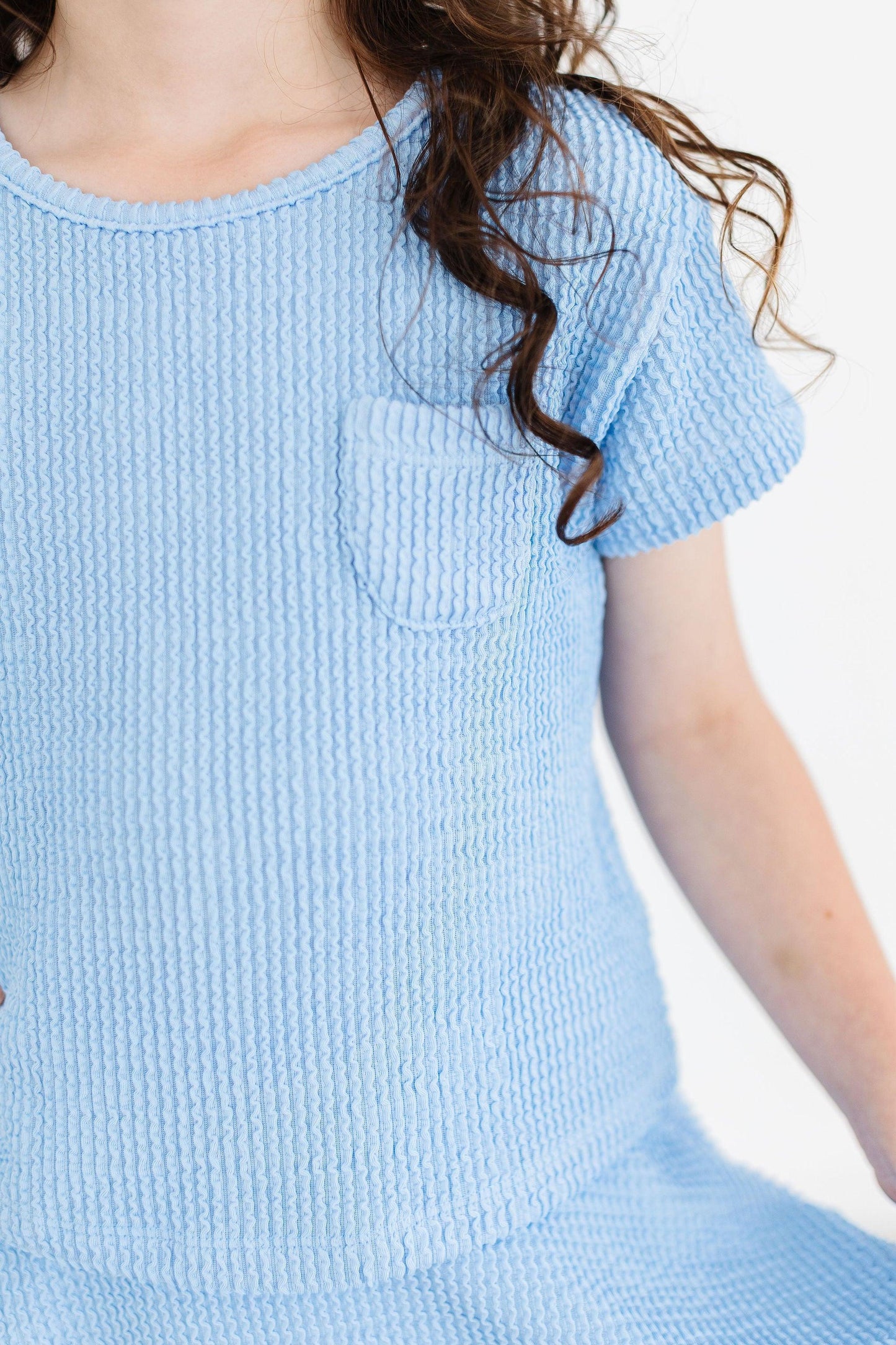 SALE Sky Blue Scrunchy Pocket Tee