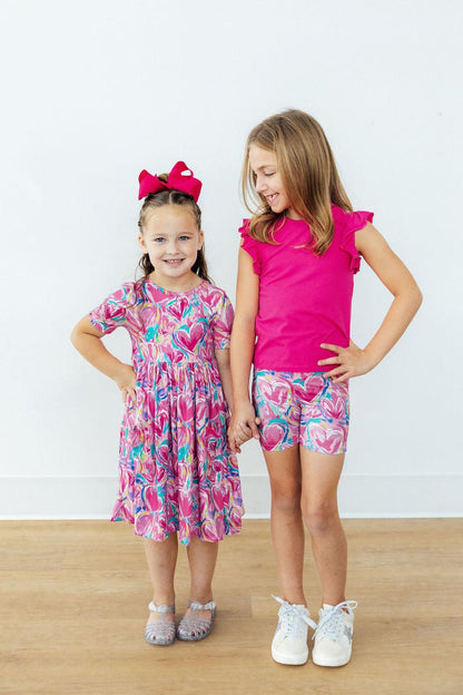 Sweetheart Scribbles S/S Pocket Twirl Dress