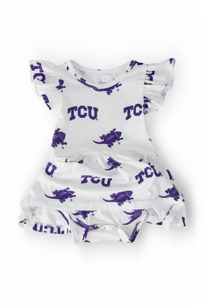 TCU White Frog S/S Flutter Twirl Bodysuit