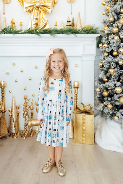 Waltz of the Snowflakes L/S Pocket Twirl Dress
