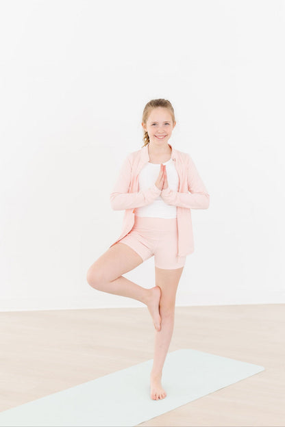 SALE Zen Pink Full-Zip Ruffle Active Jacket