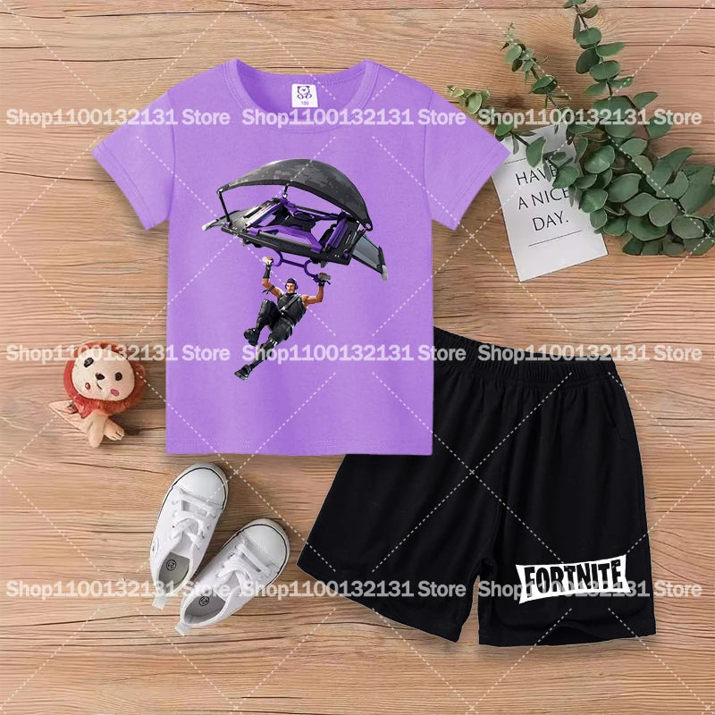 Fortnite Kids T-Shirt & Shorts Summer Set – Boys & Girls (100–160cm)