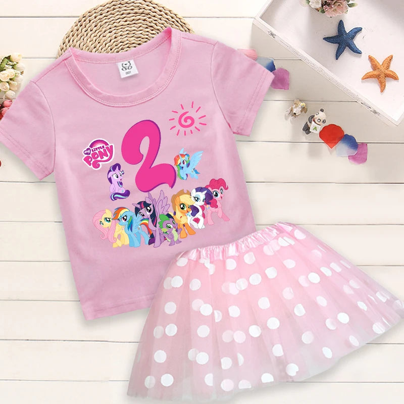 My Little Pony Birthday Dress Set for Baby Girls – T-Shirt & Skirt