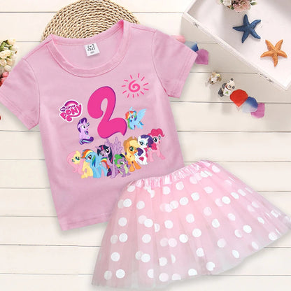 My Little Pony Birthday Dress Set for Baby Girls – T-Shirt & Skirt