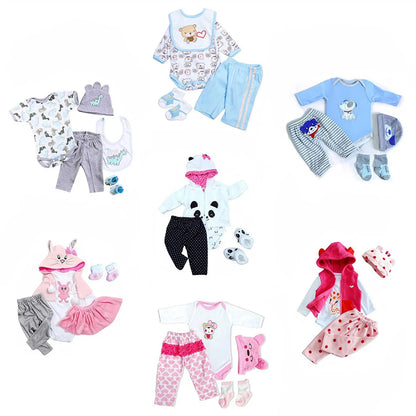 Reborn Doll Clothes Outfit Set – Fits 50–55cm Newborn Dolls (0–3 Month Size)
