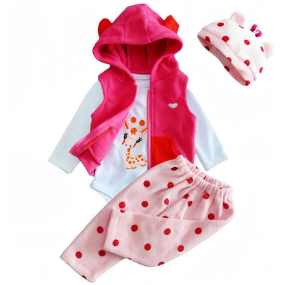 Reborn Doll Clothes Outfit Set – Fits 50–55cm Newborn Dolls (0–3 Month Size)