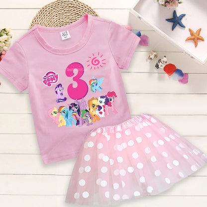 My Little Pony Birthday Dress Set for Baby Girls – T-Shirt & Skirt