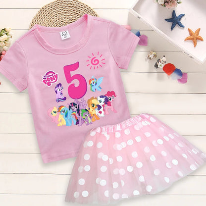 My Little Pony Birthday Dress Set for Baby Girls – T-Shirt & Skirt