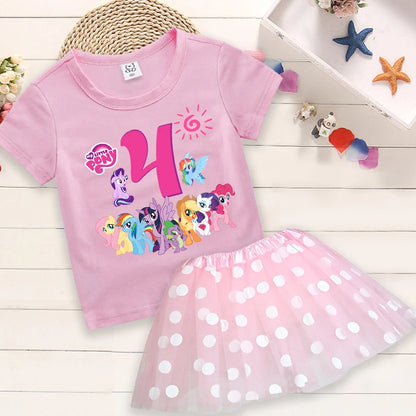 My Little Pony Birthday Dress Set for Baby Girls – T-Shirt & Skirt