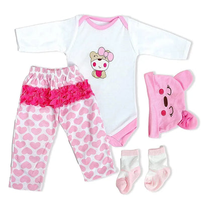 Reborn Doll Clothes Outfit Set – Fits 50–55cm Newborn Dolls (0–3 Month Size)