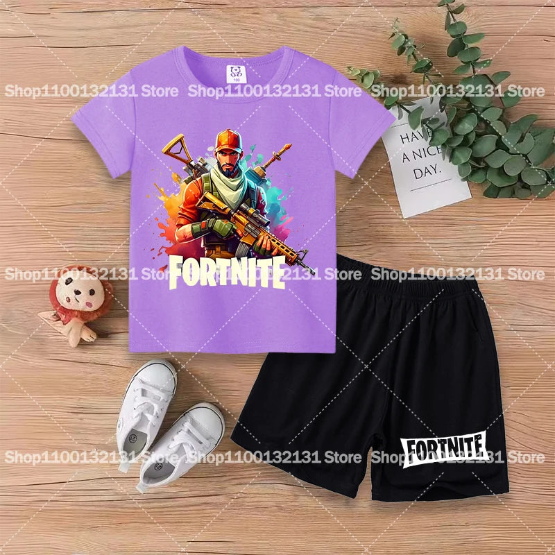 Fortnite Kids T-Shirt & Shorts Summer Set – Boys & Girls (100–160cm)