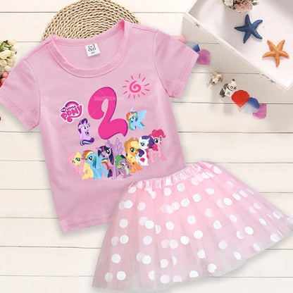 My Little Pony Birthday Dress Set for Baby Girls – T-Shirt & Skirt