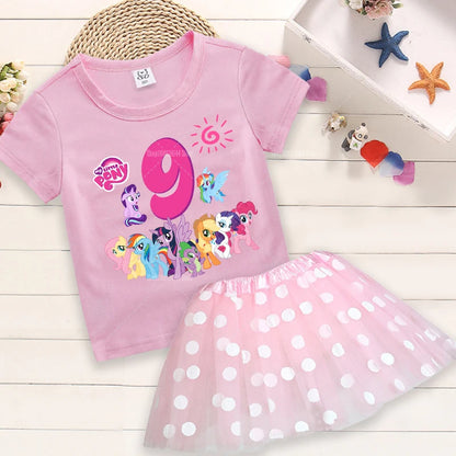 My Little Pony Birthday Dress Set for Baby Girls – T-Shirt & Skirt