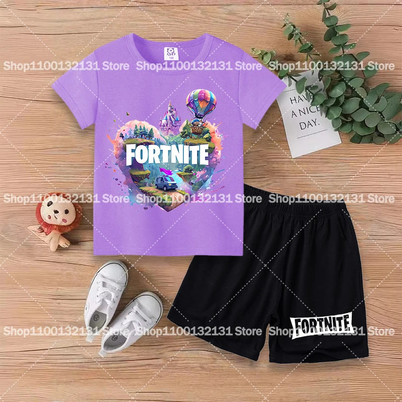 Fortnite Kids T-Shirt & Shorts Summer Set – Boys & Girls (100–160cm)