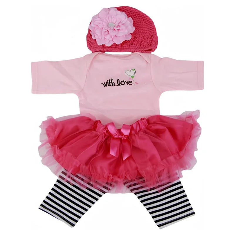 Reborn Doll Clothes Outfit Set – Fits 50–55cm Newborn Dolls (0–3 Month Size)
