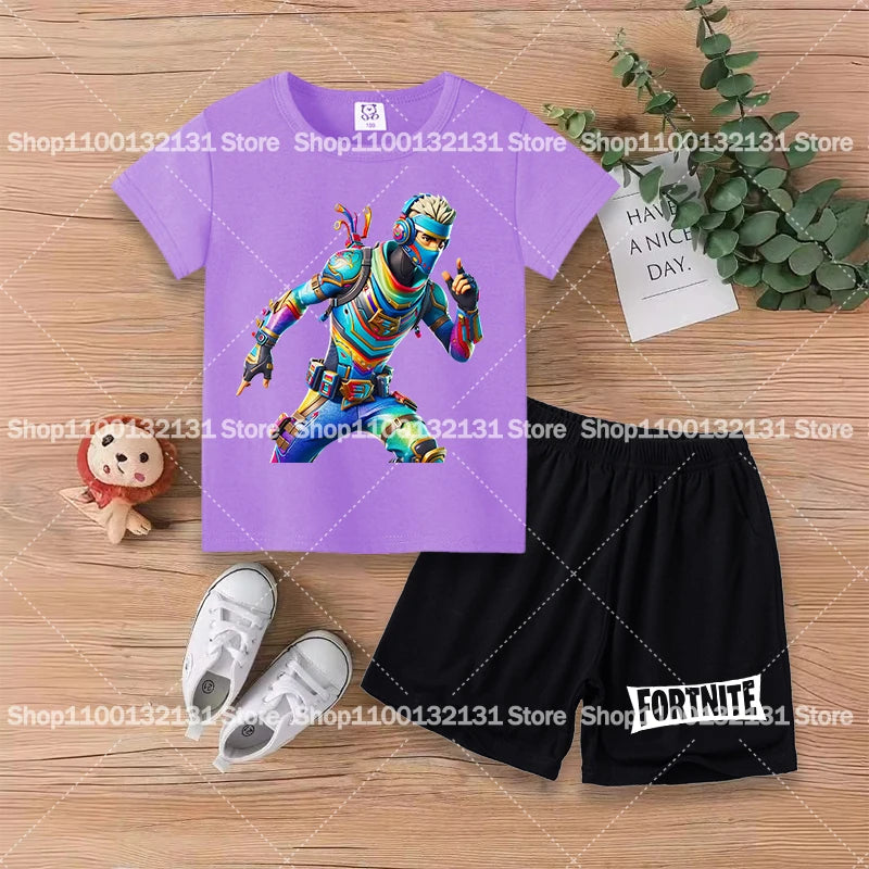 Fortnite Kids T-Shirt & Shorts Summer Set – Boys & Girls (100–160cm)
