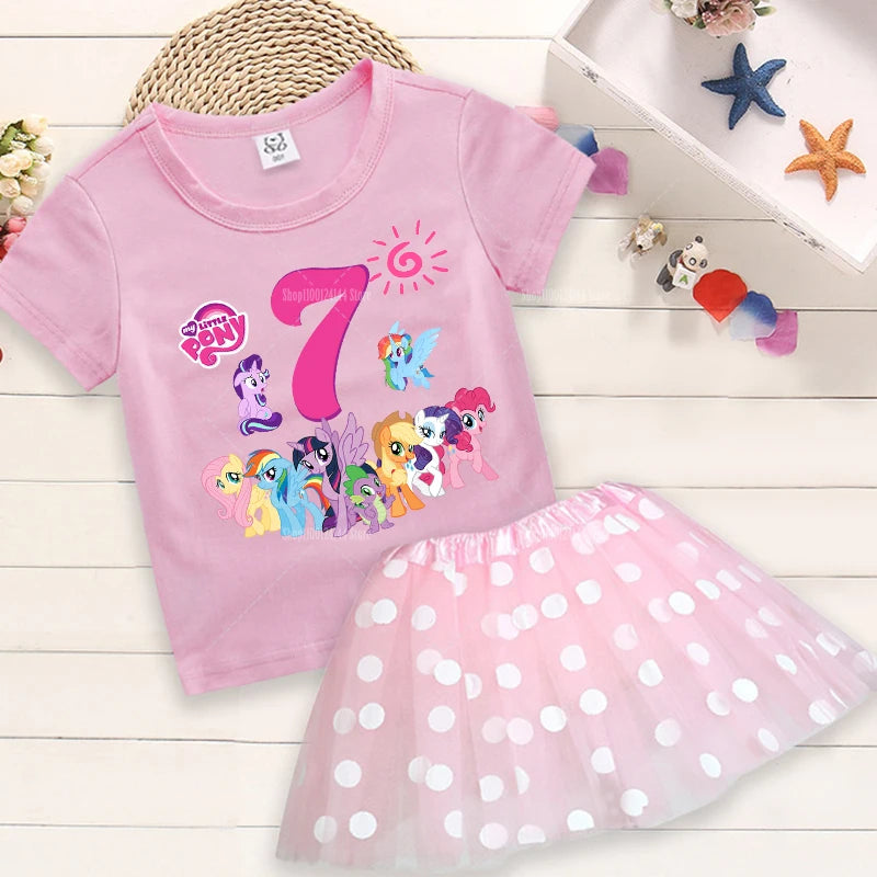 My Little Pony Birthday Dress Set for Baby Girls – T-Shirt & Skirt