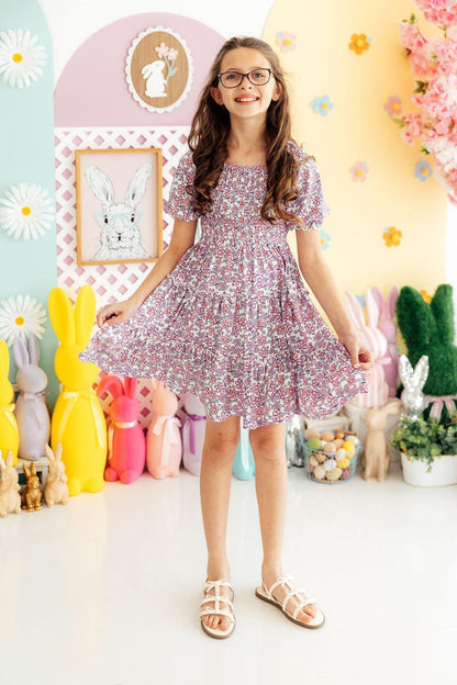 Lovely Lavender Smocked Ruffle Dress