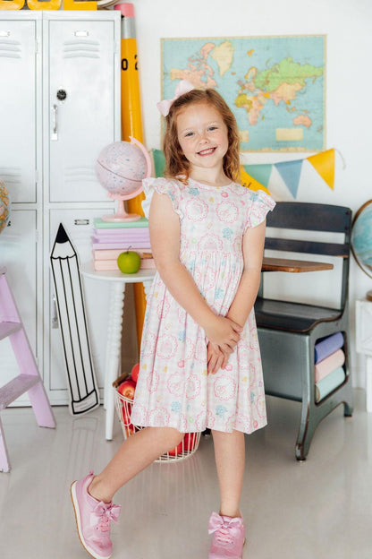 Apple of My Eye Flutter Sleeve Twirl Dress